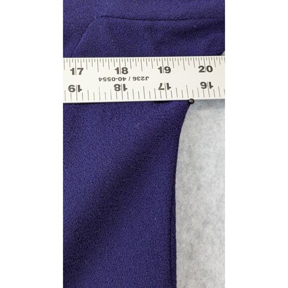 Jones New York Vintage Purple Dress 10 Worsted Wool Gold Buttons A-Line USA - Picture 14 of 16
